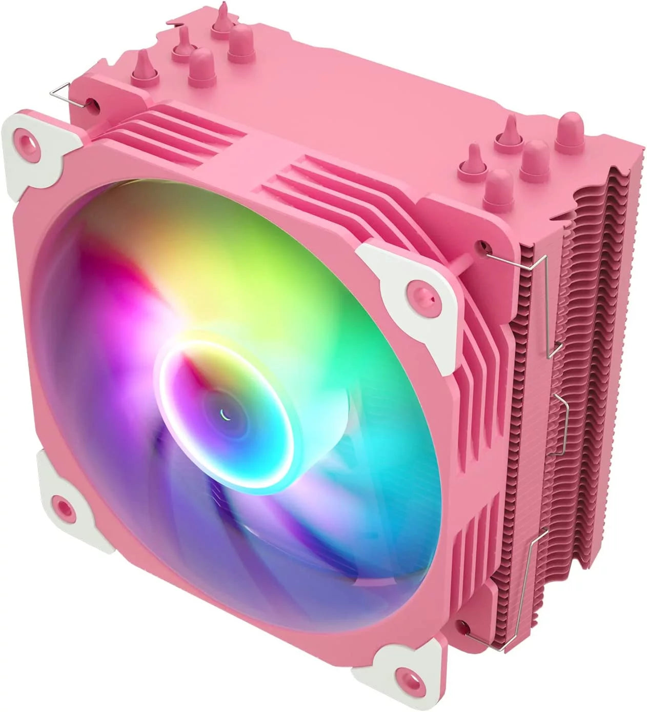 Vetroo V5 CPU Cooler Computer PC Heatsink w/ 5 Heatpipes 120mm PWM & ARGB Fan for LGA 1700 1200 1150 AMD AM4 AM3-Pink