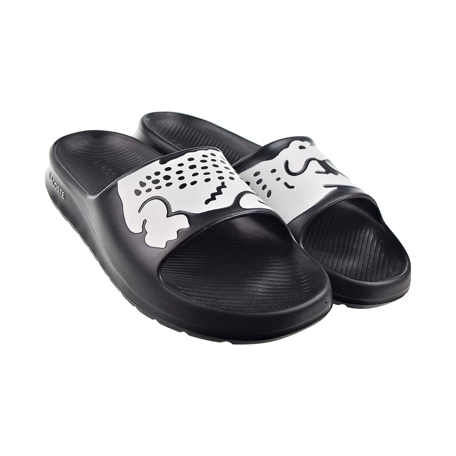 Lacoste Men's Croco 2.0 Slide Sandals, Black \ White,12 M US