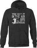 Set It In the Air Ill Hit It Anywhere Volleyball Fleece Sweatshirt for Men 2XL Dark Gray