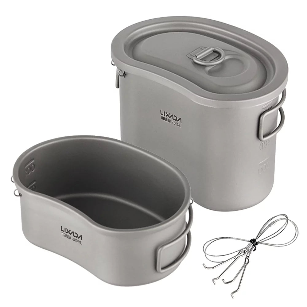 Lixada 380ml and 750ml Canteen Set Ideal for Backpacking and Picnics