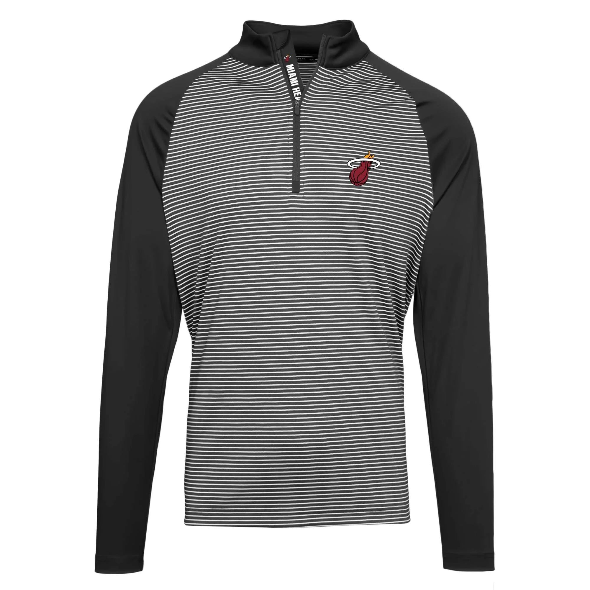 Men's Levelwear Black Miami Heat Charter Insignia Core Quarter-Zip Pullover Top