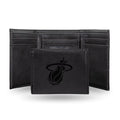 Miami Basketball Heat Black Trifold Wallet with Clear ID Window