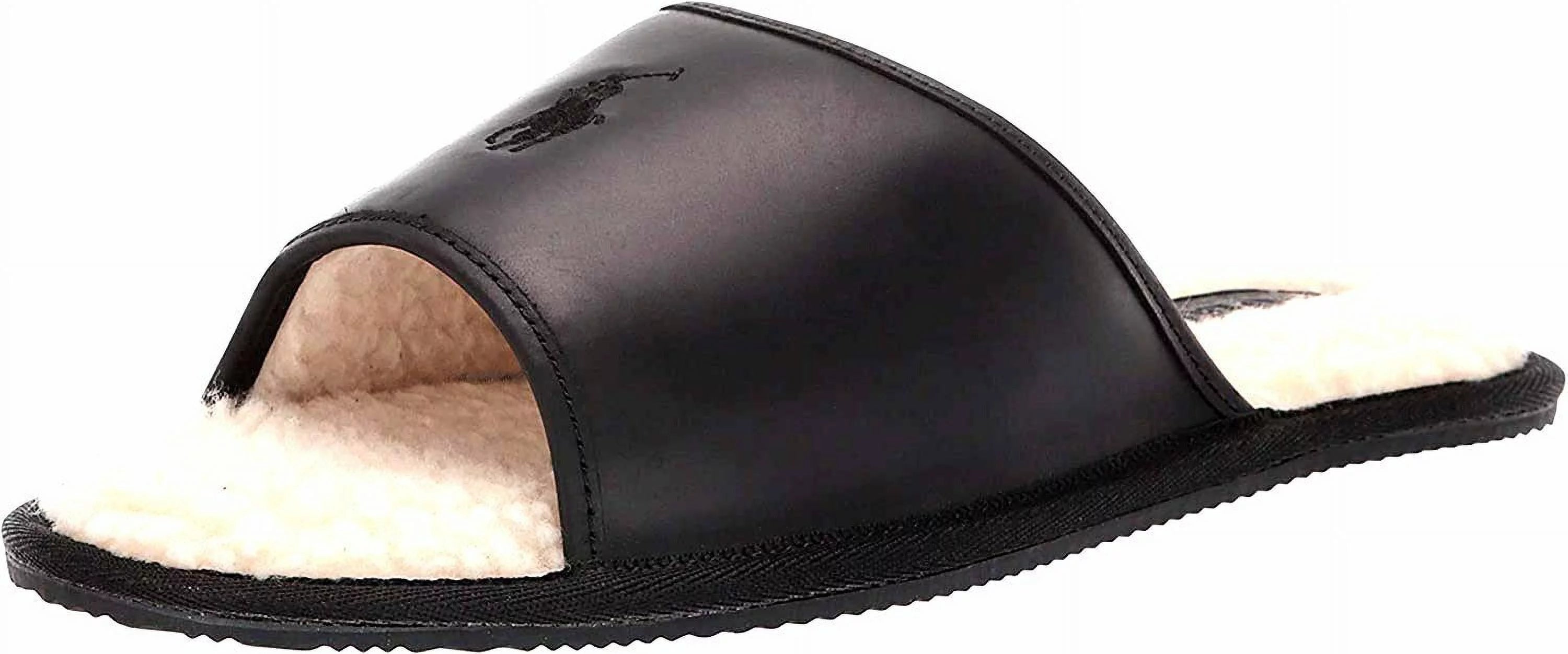 Polo Ralph Lauren Men's Antero Black Leather Slippers SIZE- 8 9 10 11 12 13