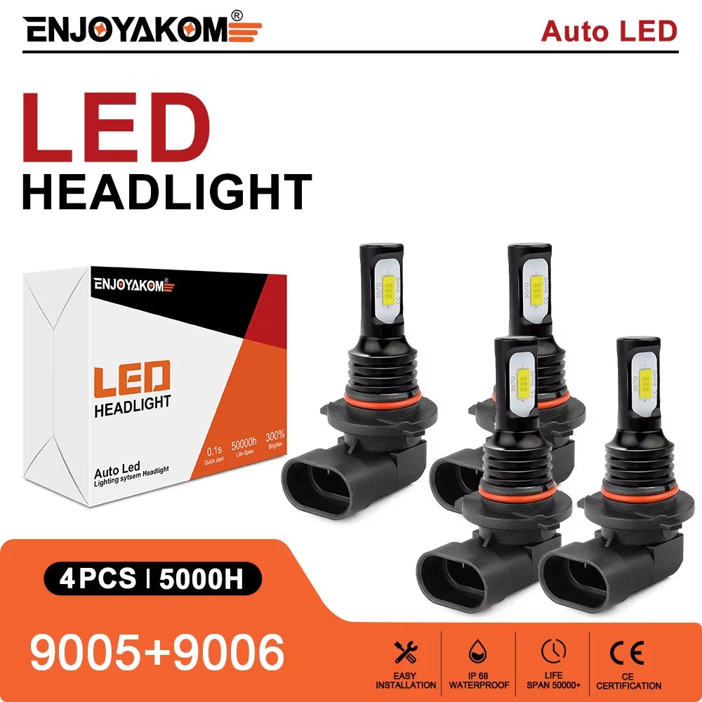 4x High Low Beam For Chevrolet Celebrity 1987-1990 LED Headlight Bulbs Kit Replacement 6000K White