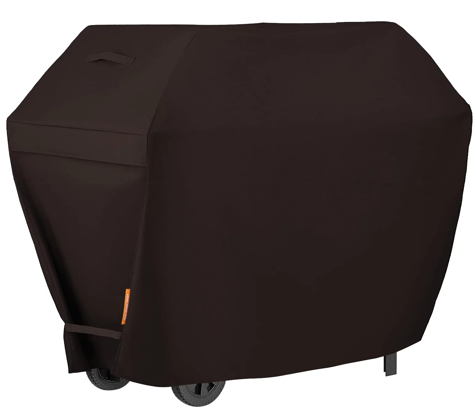 Seamander Waterproof BBQ Cover,55W*23D*42H,Brown, Heavy-Duty Gas Grill Cover For Weber, Brinkmann, Char Broil etc. Extra velcro straps for snug fit and prevent it from blowing off