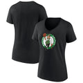 Women's Fanatics Branded Black Boston Celtics Primary Logo V-Neck T-Shirt