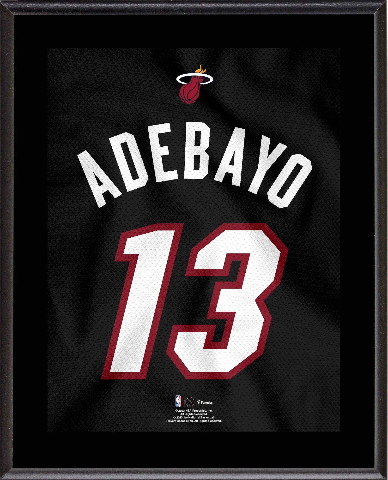 Bam Adebayo Miami Heat 10.5 x 13 Jersey Number Sublimated Player Plaque