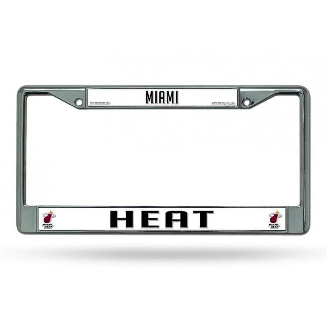 Rico Industries Basketball Miami Heat Premium 12 x 6 Silver Chrome Car/Truck/SUV Auto Accessory