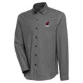 Men's Antigua  Black Miami Heat Compression Button-Down Shirt