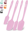 Zulay Kitchen 4pc Silicone Spatula Set Heat Resistant Silicone Tools for Cooking Baking Mixing Pink