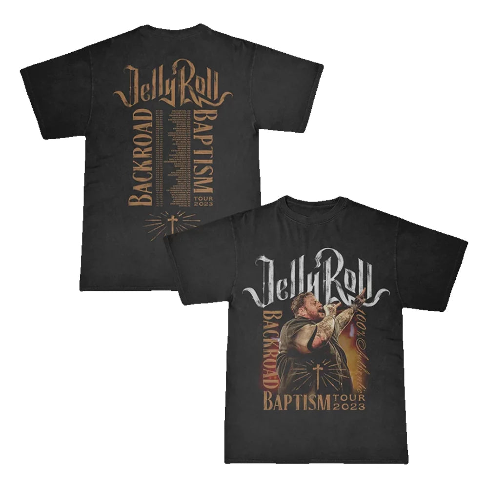Jelly Roll Photo Tee 2023 Backroad Baptism Tour T-shirt