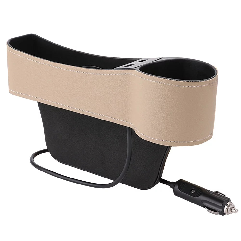 HOMEMAXS Universal Car Seat Gap Filler Catcher Organizer Passenger Side Pocket Storage Box Case