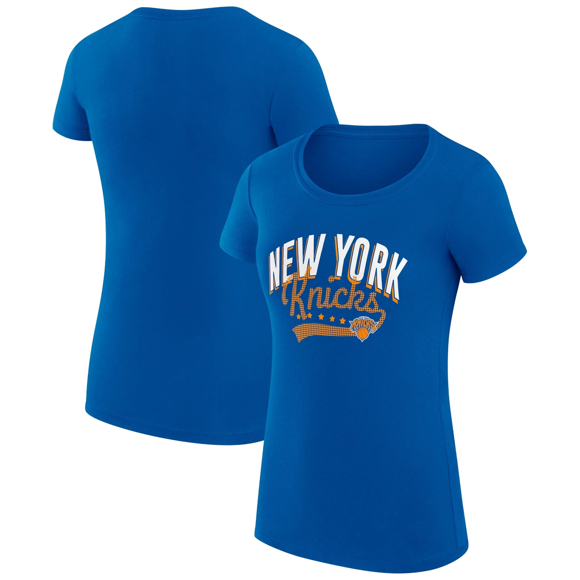 Women's G-III 4Her by Carl Banks  Blue New York Knicks Filigree Logo Fitted T-Shirt