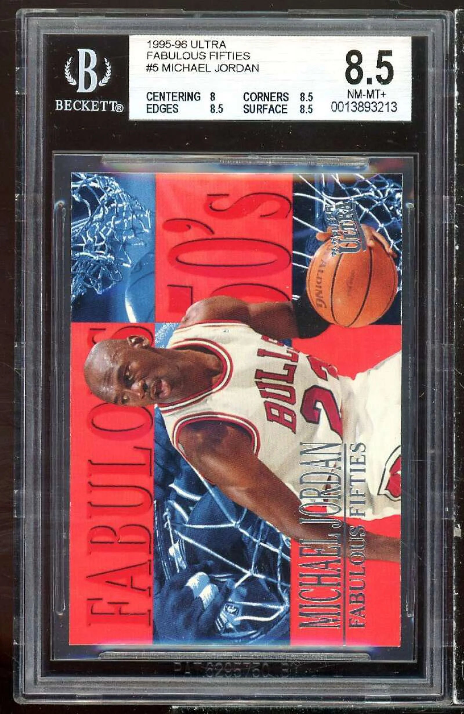 Michael Jordan Card 1995-96 Ultra Fabulous Fifties #5 BGS 8.5 (8 8.5 8.5 8.5)