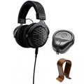 BeyerDynamic DT 1990 Pro Studio Headphones with Slappa HardBody PRO Full Sized Case Black & Universal Wood Headphone Stand