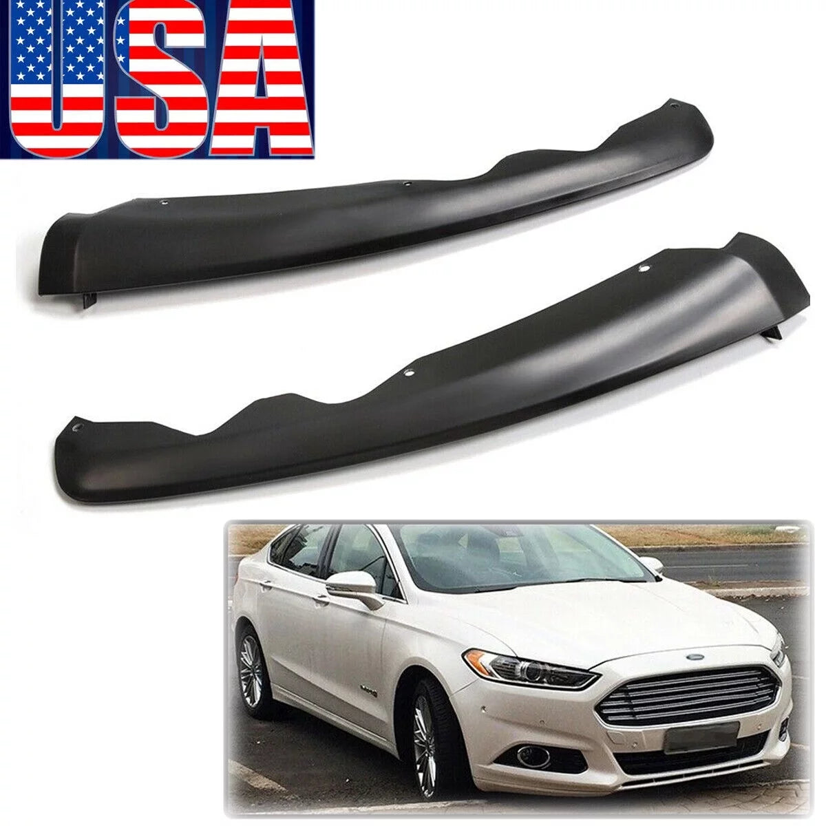 Pair Front Bumper Grille Grill-Valance For 2013 2014 2015 2016 FORD Fusion US