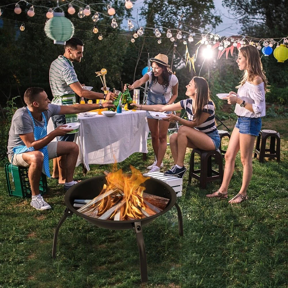 22 Four legged Folding Iron Brazier Wood Burning Fire Pit