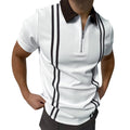 Mens Casual Short Sleeve Polo Shirts Slim Fit Zipper Plaid Graphic Printed T-Shirts Big and Tall Muscle Beach Tees Tops