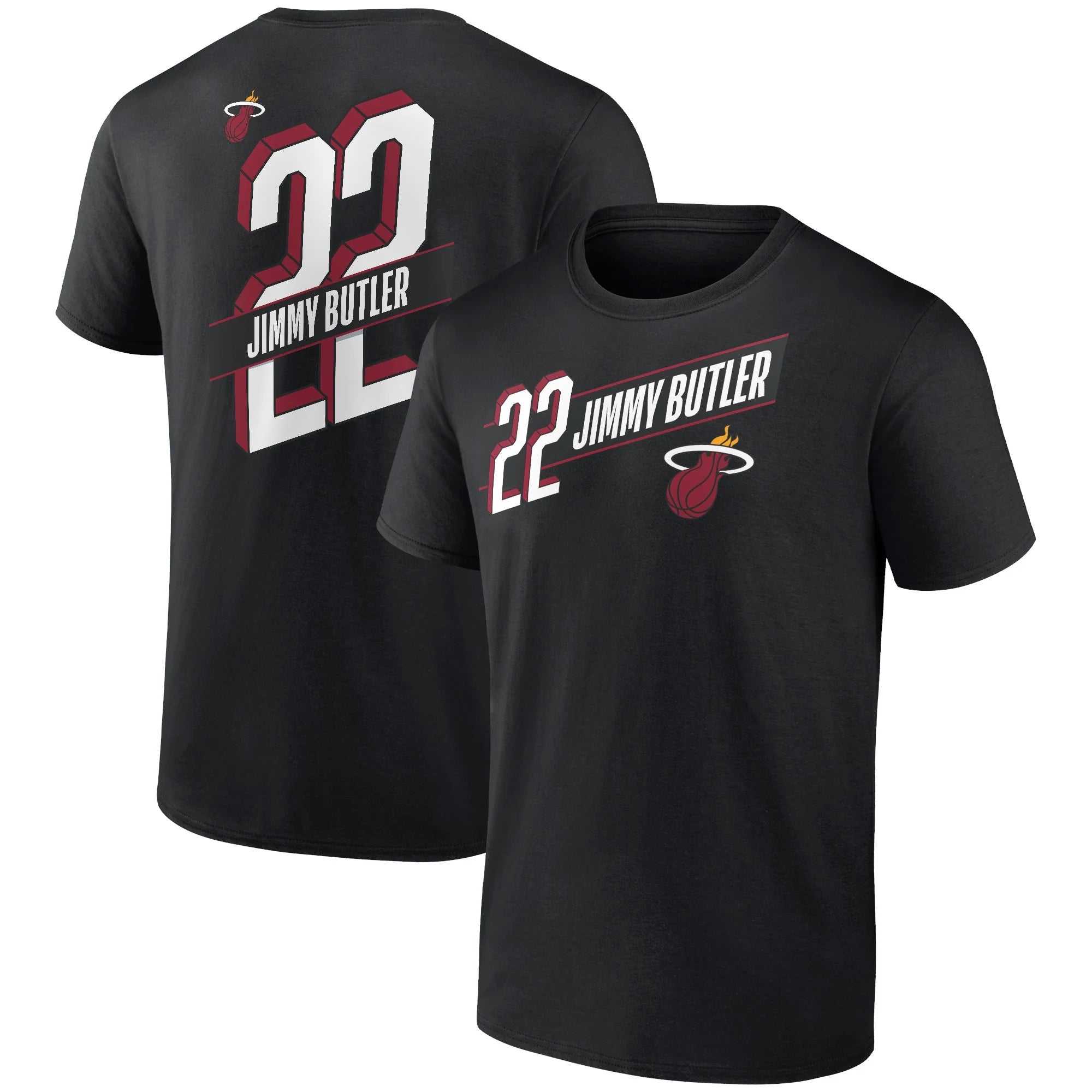 Men's Fanatics Branded Jimmy Butler Black Miami Heat Full-Court Press Name & Number T-Shirt