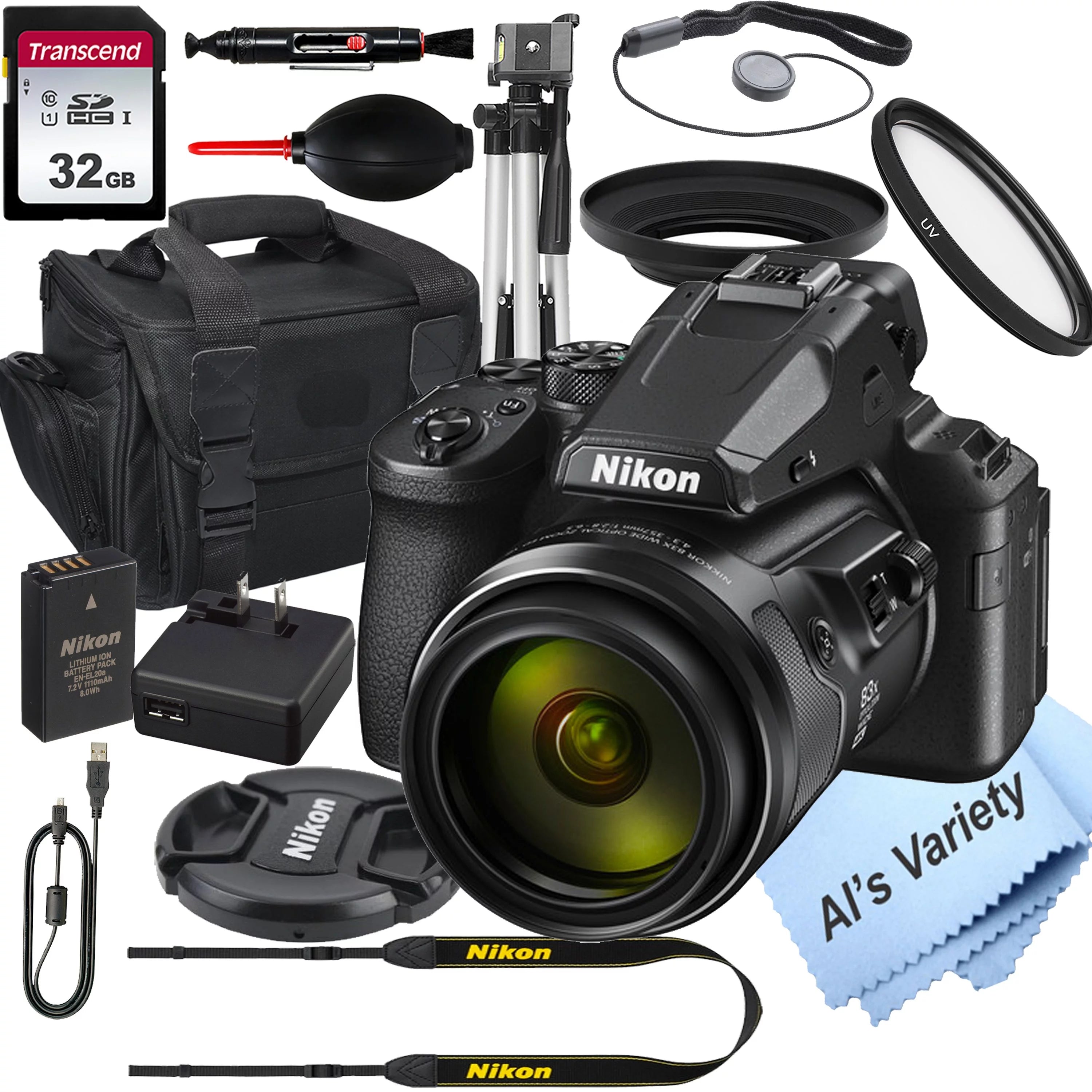 Nikon COOLPIX P950 Digital Camera+ 32GB Card, Tripod, Case, and More (17pc Bundle)