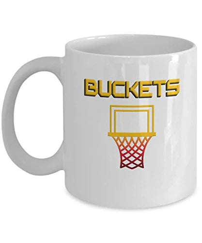 Basketball Hoop Mug - Bucket - Sports Themed Gifts - 11 oz Ceramic Coffee Cup