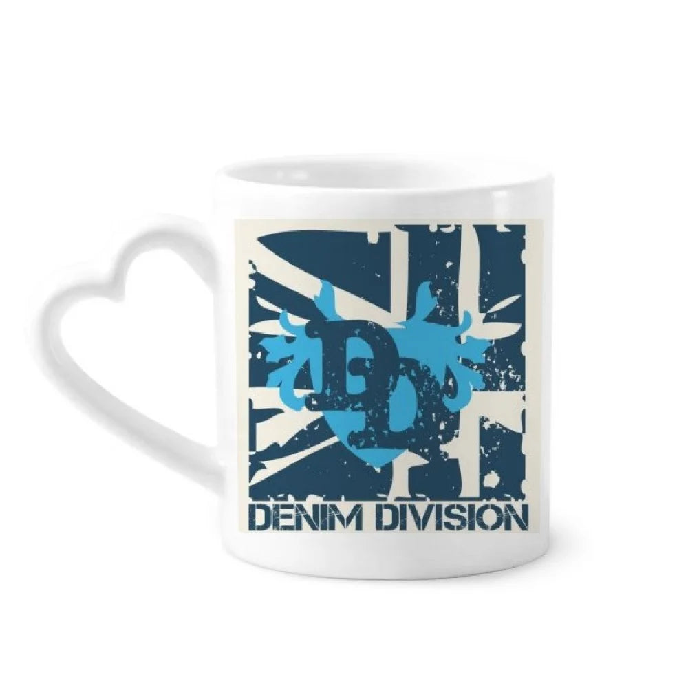 Graffiti Street Blue Denim Division Pattern Mug Coffee Cerac Drinkware Glass Heart Cup