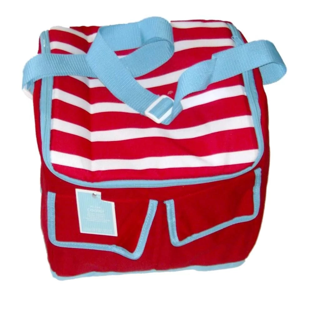 Red White & Blue Stripe Insulated Cooler 30 Can Capacity