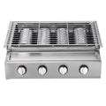 4 Burners Gas BBQ Grill Gas BBQ Grill Stainless Steel Outdoor Camp Picnic Barbecue