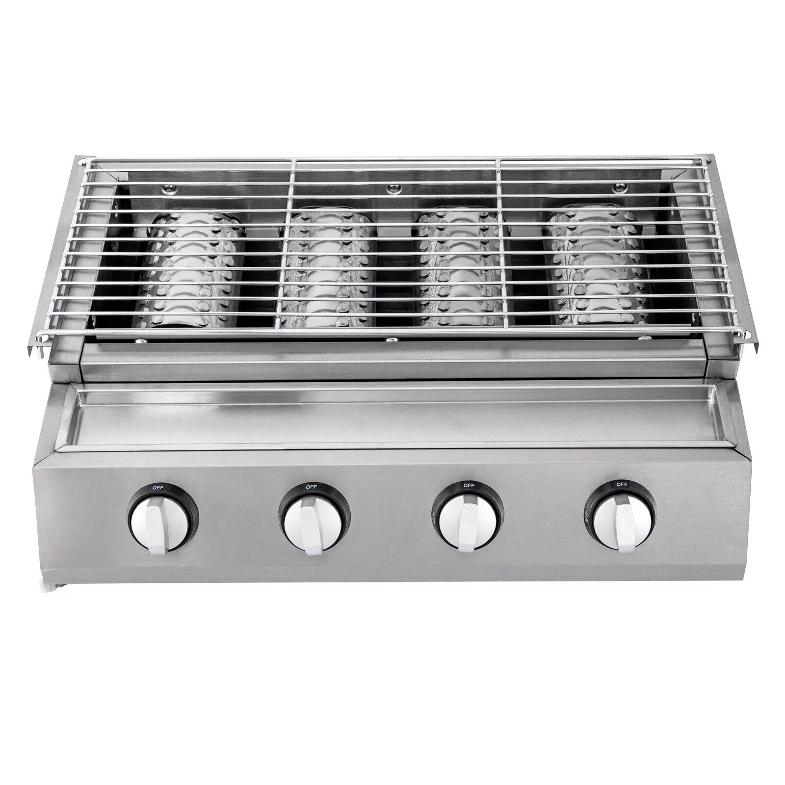 4 Burners Gas BBQ Grill Gas BBQ Grill Stainless Steel Outdoor Camp Picnic Barbecue