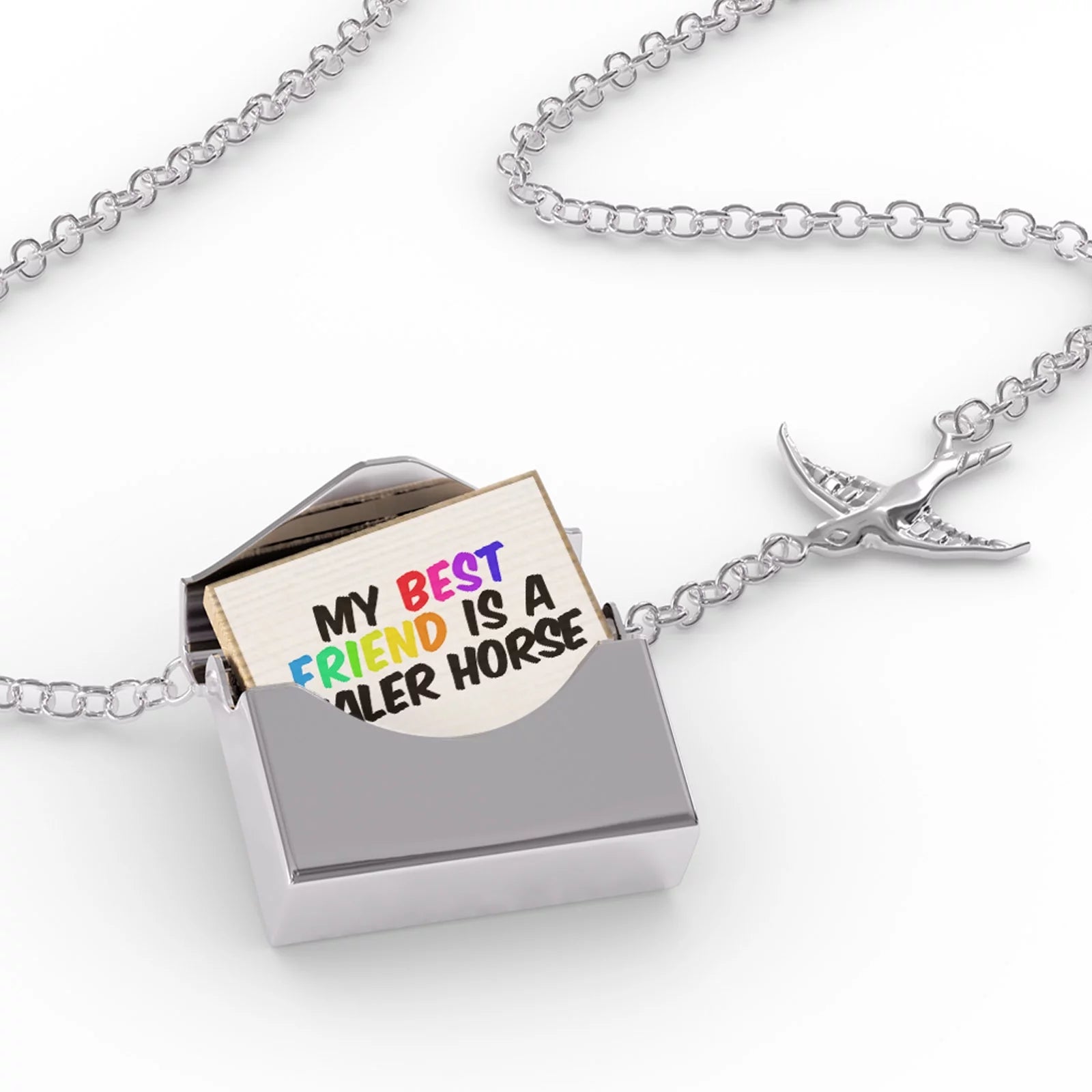 Locket Necklace My best Friend a Waler Horse Australian Waler, Horse in a silver Envelope Neonblond