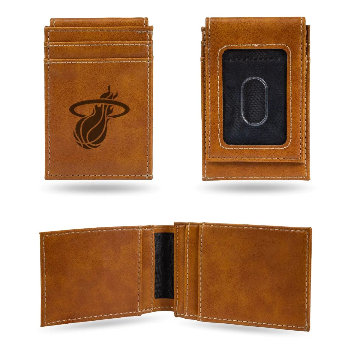Miami Basketball Heat Brown Money Clip Front Pocket Slim Wallet