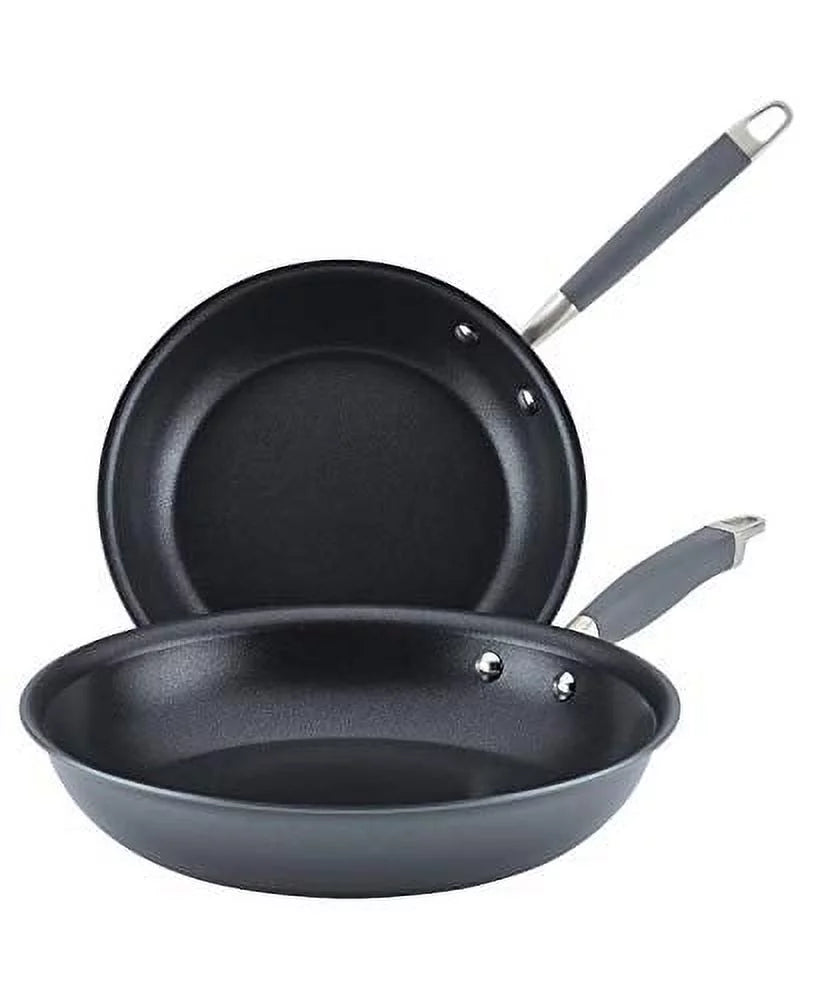 Anolon Advanced Home Hard-Anodized Nonstick Skillets (2 Piece Set- 10.25-Inch & 12.75-Inch, Moonstone)