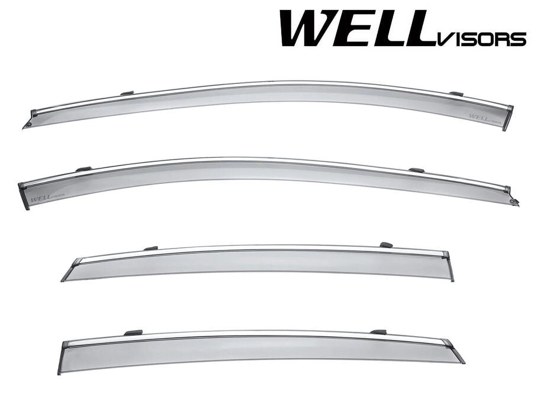 WellVisors Replacement for 2017-Present Buick LaCrosse CHROME TRIM Smoke Tinted Side Rain Guard Window Visors Deflectors 3-847BU007
