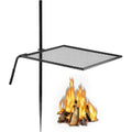 VEVOR 1 Swivel Grill, Heavy Duty Steel Campfire Grill, Single Layer Open Fire Grill, 24 x 24 Campfire Swivel Grill with Heat Dissipation Handle, Campfire Grill Stake for Outdoor Open Flame Cooking