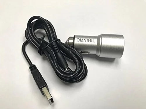 OMNIHIL Replacement 2-Port USB Car Charger+MICRO-USB for Esky Emergency Weather Radio-(ES-CR01)