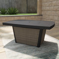 Corvus  Xavier Rectangle Aluminum Wicker Propane Fire Pit Table Brown