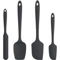 U-Taste 600¡ãF High Heat Resistant Silicone Spatula Set of 4, BPA-Free Food Grade Kitchen Cooking Baking Mixing One Piece Seamless Flexible Rubber Scraper for Nonstick Cookware (Black)