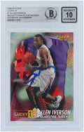 Allen Iverson Philadelphia 76ers Autographed 1996-97 Fleer Lucky 13 #1 Beckett Fanatics Witnessed Authenticated 10 Rookie Card - Fanatics Authentic Certified