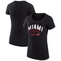 Women's G-III 4Her by Carl Banks  Black Miami Heat Filigree Logo Fitted T-Shirt