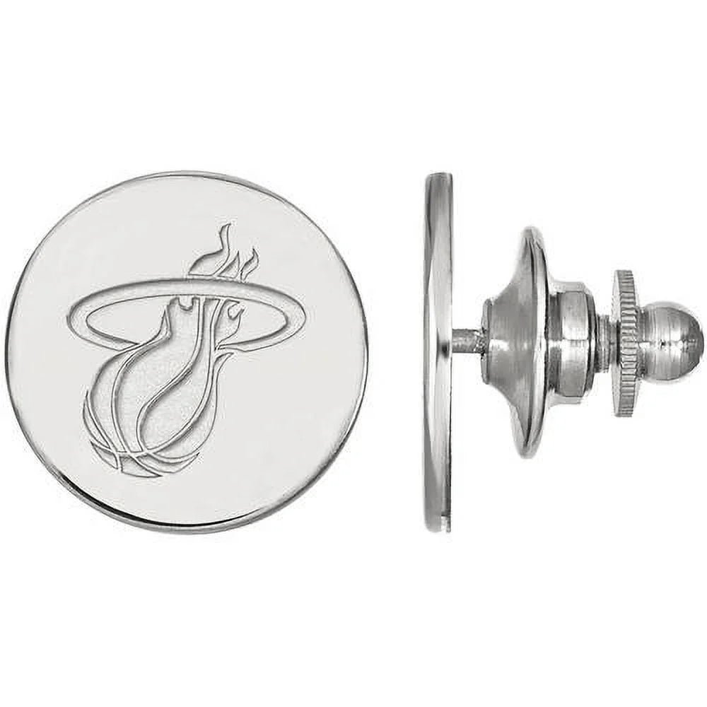 LogoArt NBA Miami Heat 14kt White Gold Lapel Pin