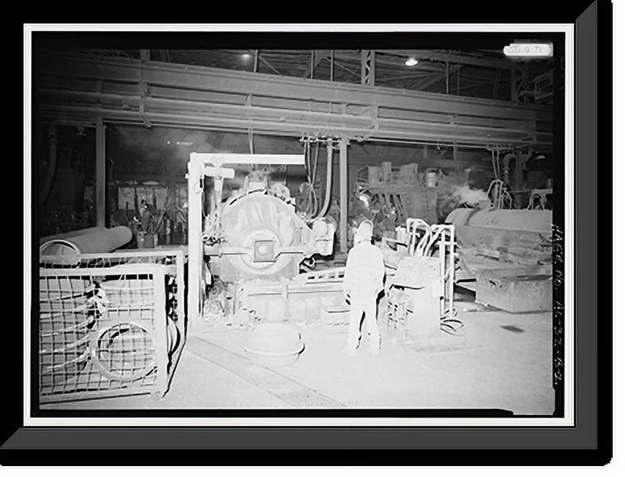 Historic Framed Print, United States Pipe & Foundry Company Plant, Pipe Casting & Testing Area, 2023 St. Louis Avenue at I-20/59, Bessemer, Jefferson County, AL - 2, 17-7/8 x 21-7/8