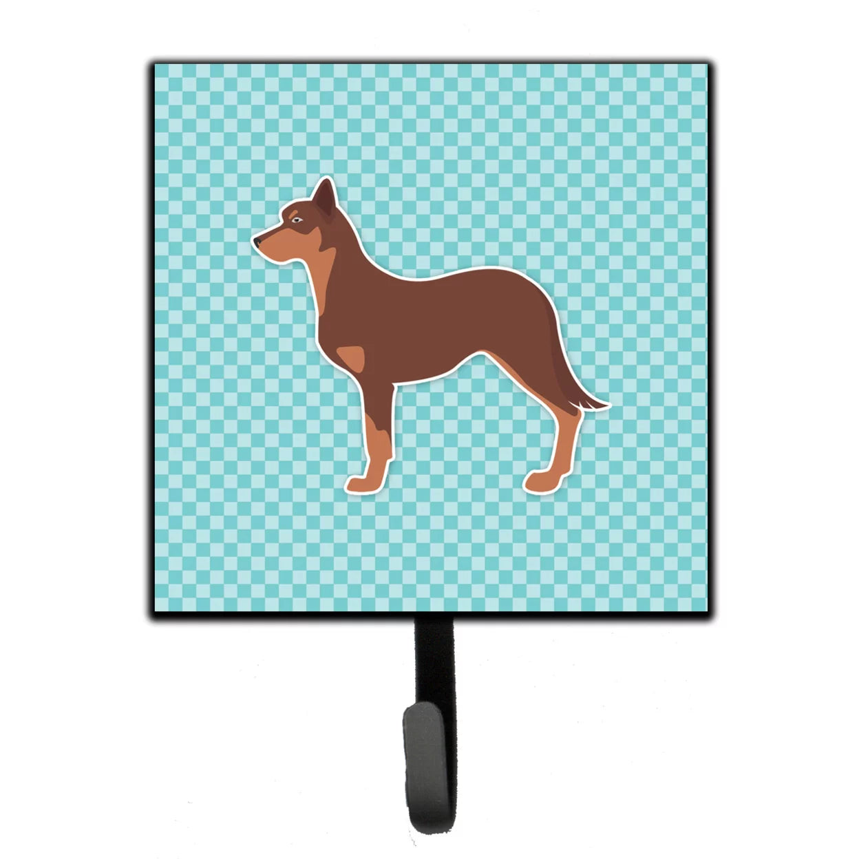Carolines Treasures BB3729SH4 Australian Kelpie Dog Checkerboard Blue Leash or Key Holder, 7Hx4.25W, multicolor