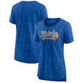 Women's Fanatics Branded Heather Blue New York Knicks League Leader Tri-Blend T-Shirt
