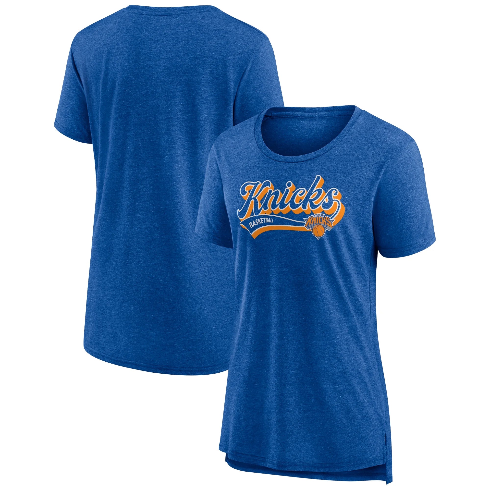 Women's Fanatics Branded Heather Blue New York Knicks League Leader Tri-Blend T-Shirt