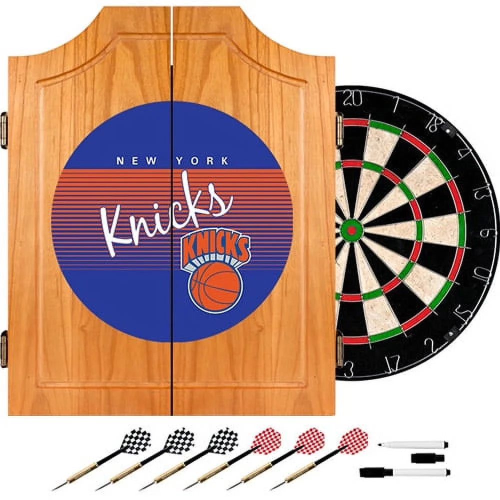 New York Knicks Hardwood Classics NBA Wood Dart Cabinet