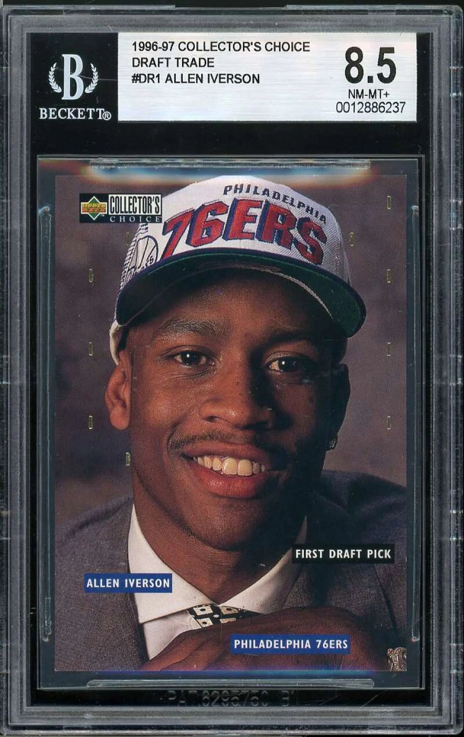 Allen Iverson Rookie Card 1996-97 Collector's Choice Draft Trade #DR1 BGS 8.5