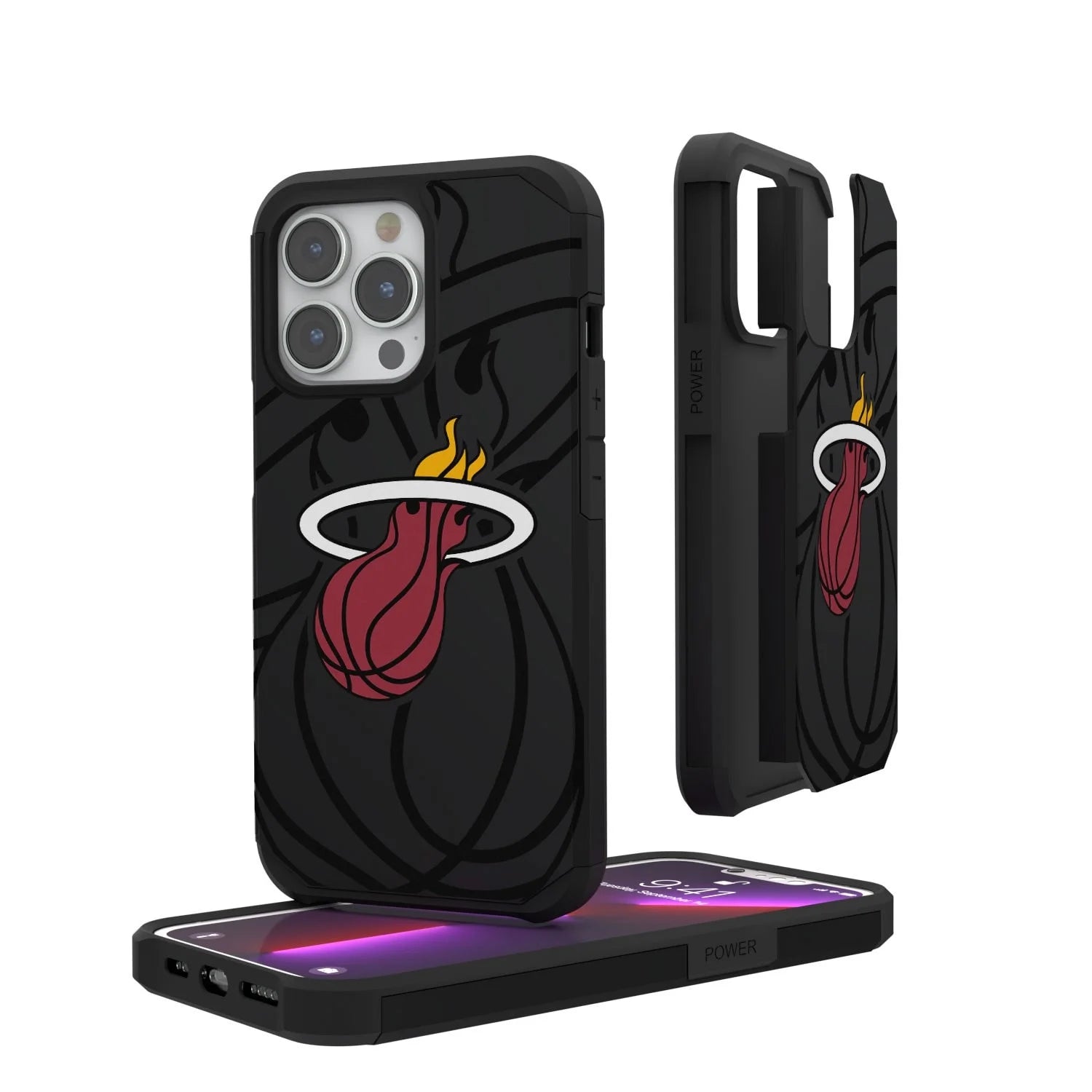 Miami Heat Monocolor Design iPhone Rugged Case
