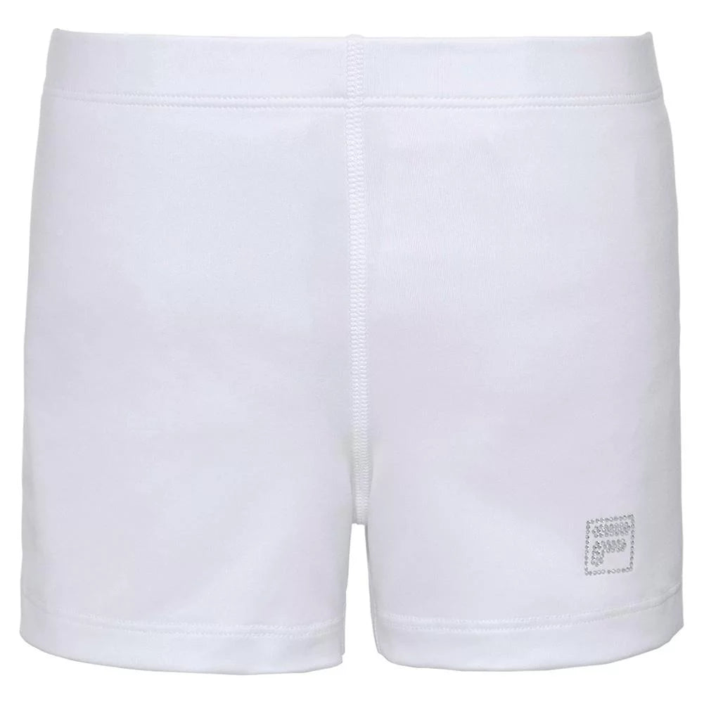 Fila Girls` Essentials Tennis Ball Short White (  MEDIUM   )