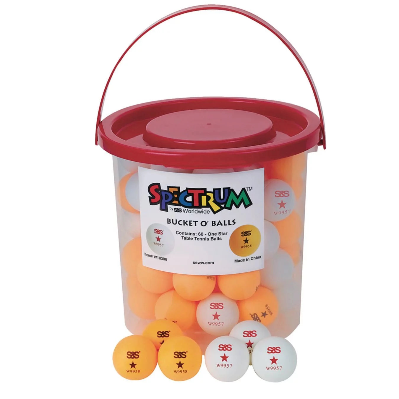 Spectrum? Bucket O' Table Tennis Balls (Bucket of 60)
