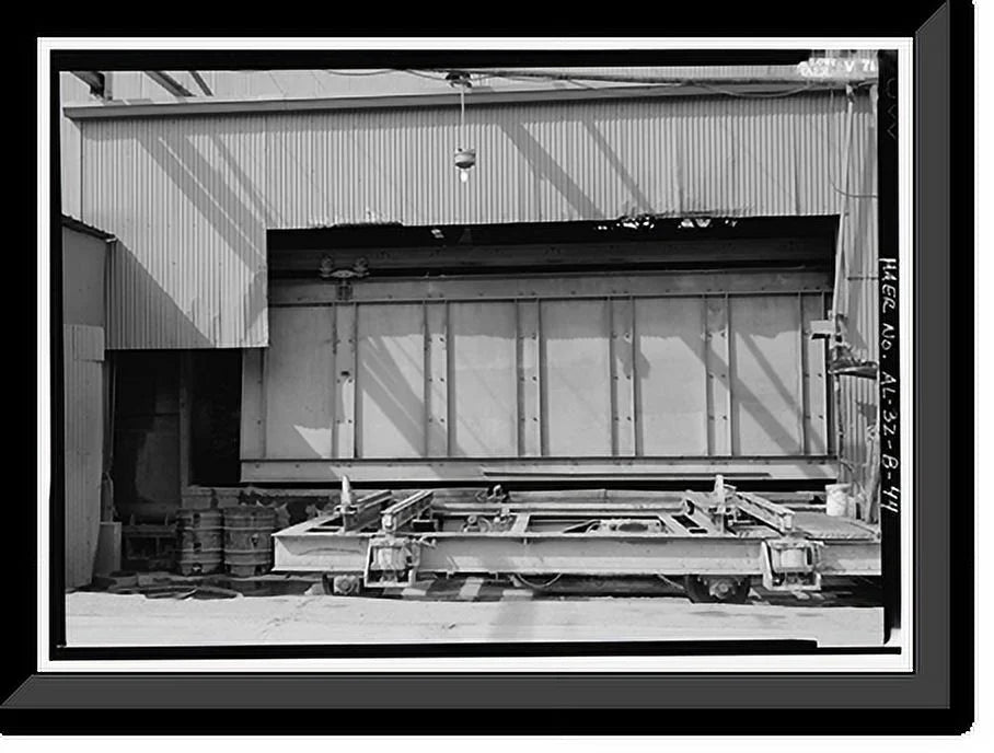Historic Framed Print, United States Pipe & Foundry Company Plant, Pipe Casting & Testing Area, 2023 St. Louis Avenue at I-20/59, Bessemer, Jefferson County, AL - 31, 17-7/8 x 21-7/8